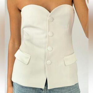 Mixed satin effect bustier